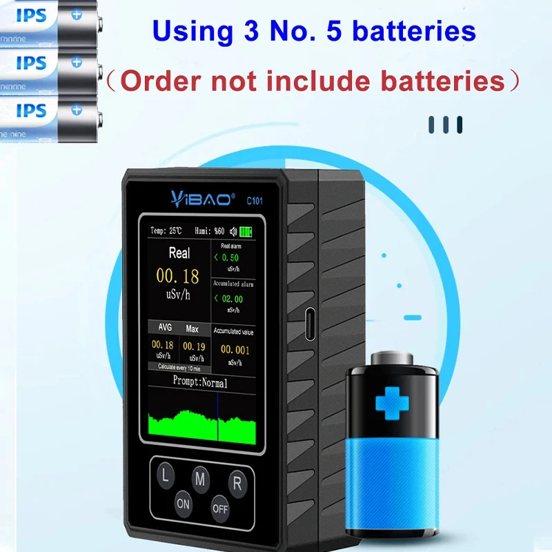 Radiation Detector Geiger Counter Nuclear Radiation Detector Personal Dosimeter X-ray Beta Gamma Detector LCD Radioactive Tester Marble Tools