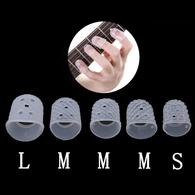 1/5Pcs Finger Silicone Guitar Pressing Finger Covers Thickened Universal Guitar Protectors Wear-Resistant Non-Slip