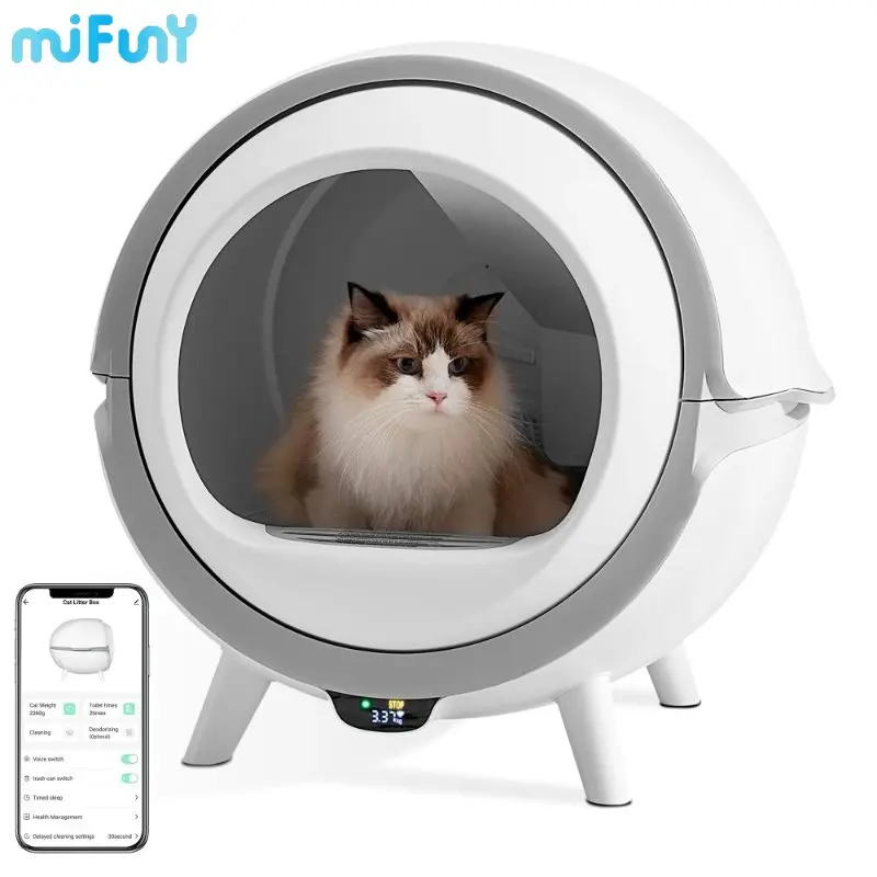 MiFuny Cat Litter Box Automatic Self Clean Pet Toilet Sandboxe UV Lamp