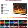 59'' Fireplace TV Stand, 3 Sided Glass Media Entertainment Center Console Table for TVs up to 65'' with Glass Door 5