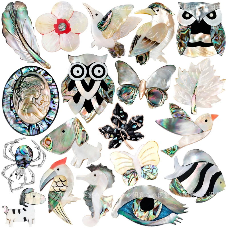 

Elegant Vintage Abalone Shells Butterfly Cat Brooches For Women Luxury Animal Insect Brooch Pin Jewelry Exquisite Accessories