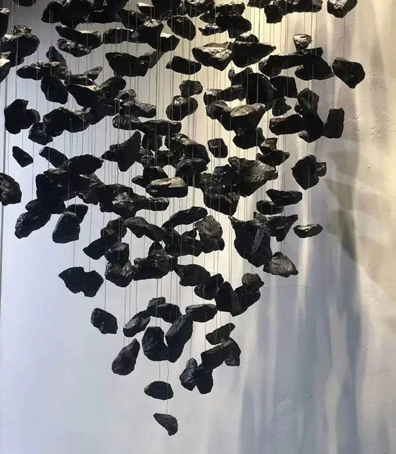 Description Picture 3 of itemModern Luxury Crystal LED Ceiling Chandeliers Lighting Art Stone Stair Long Pendant Light Home Decor Lustre Suspension Luminaire