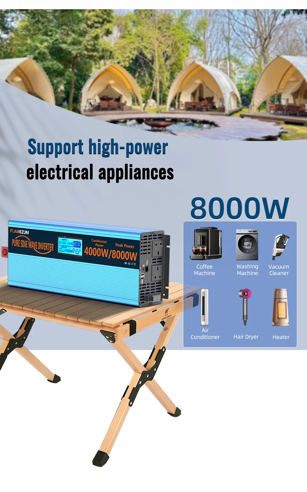 U.K Plug 4000W Pure Sine Wave Power Inverter 8000W DC 12V/24V To AC 240V Voltage Converter Solar Car Inverter Transformer