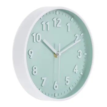 8 Inch Wall Clock 3D Number Quartz Battery Operated Silent Non-Ticking Round Wall Clocks for Office Bedroom Decorative Pink 6
