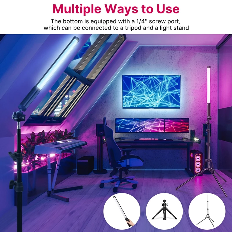 Ulanzi VL119 RGB Handheld Light Wand 2500-9000K Diammable Lightweight 50cm RGB Stick Light Rechargable Photography Lighting Vlog — view 4