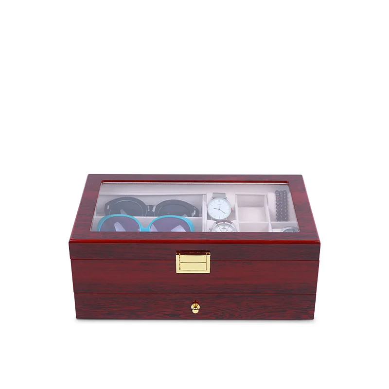 6 slots luxury fashion men home wooden watch box top quality watch storage box for men Watches sunglass box 200803-27