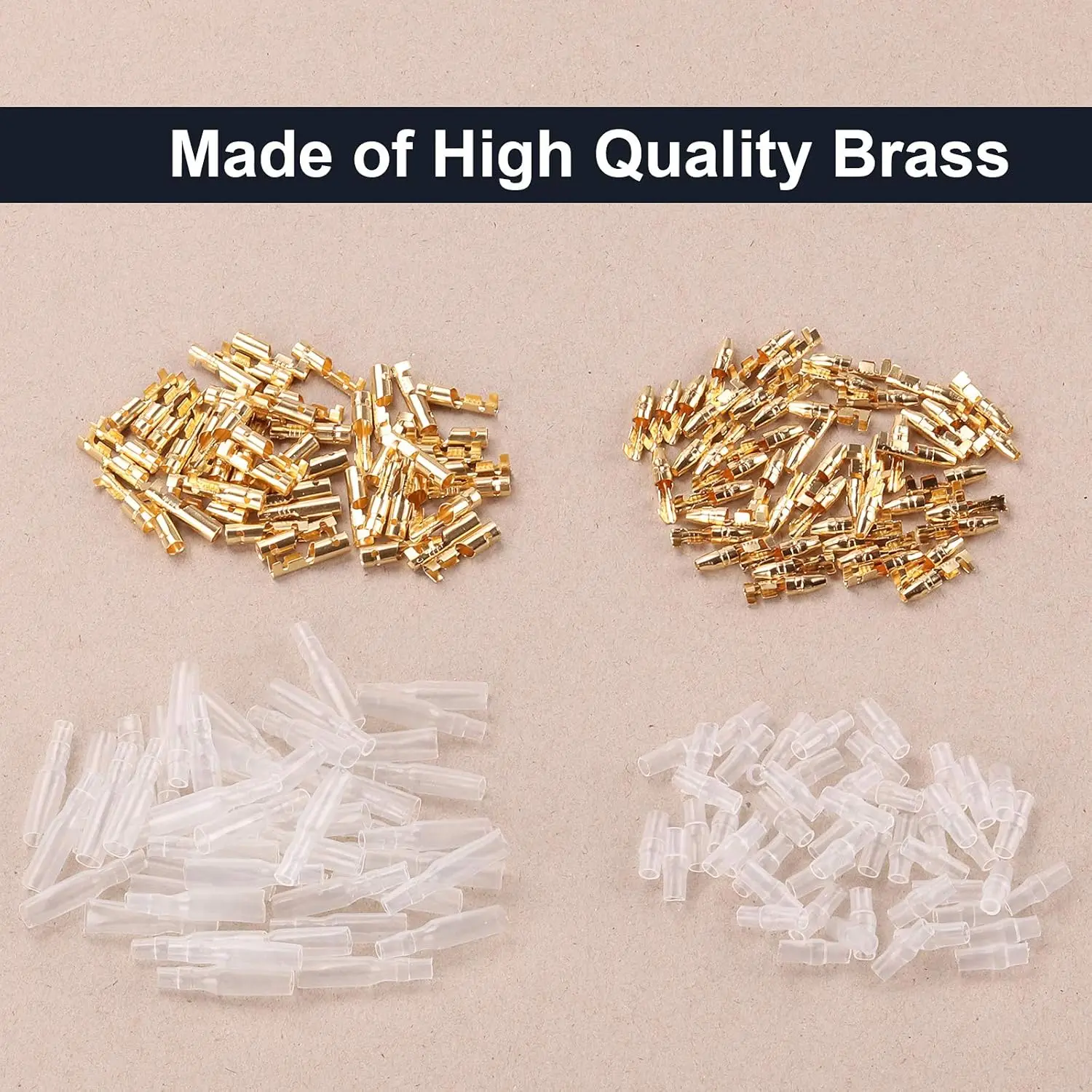 200PCS 3.9mm Bullet Connectors Kit Brass Bullet Male Female Wire Terminals Connector Insulation Cover For Motorcycle Motor