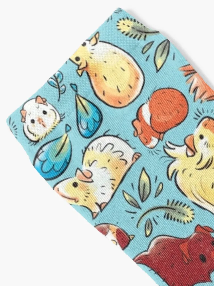 Guinea Pig Huddle In Blue Socks Lots gift Designer Man Socks Women's