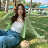 Summer Women Thin Sunscreen Cardigan Lace-up Knitwear Tops Female Korean Style Long Sleeve Short Coat Casual Sun Protected 5