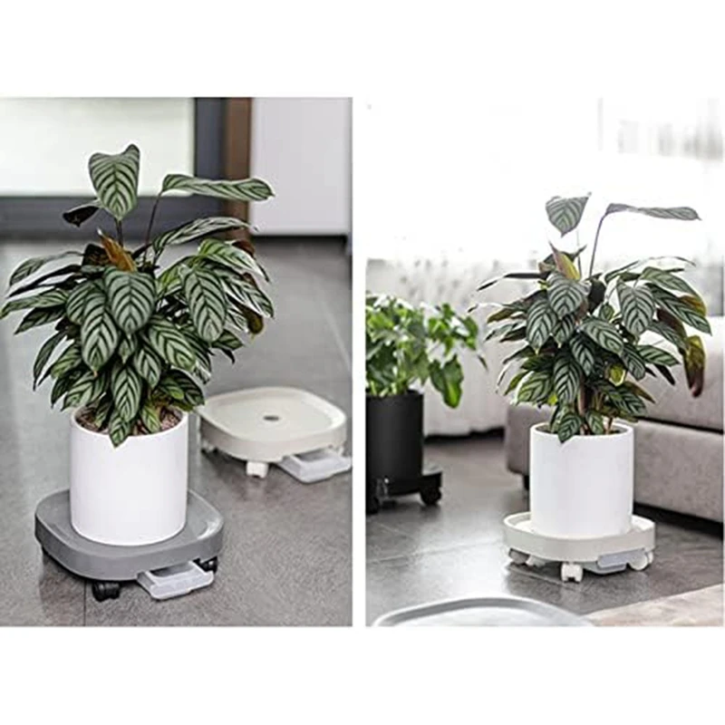 Plant Pallet Caddy,Plant Stand With Wheels And Water Container, Flower Pot Dolly, Round Flower Pot With Roll