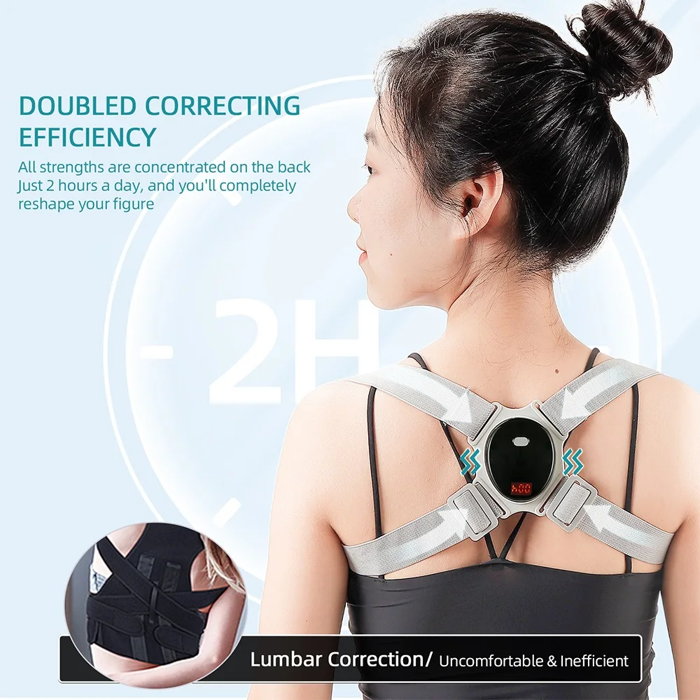 Vibration Reminder Back Orthosis Adjustable Posture Corrector Smart Hunchback Corrector Back Spine Support Upper Correction Belt
