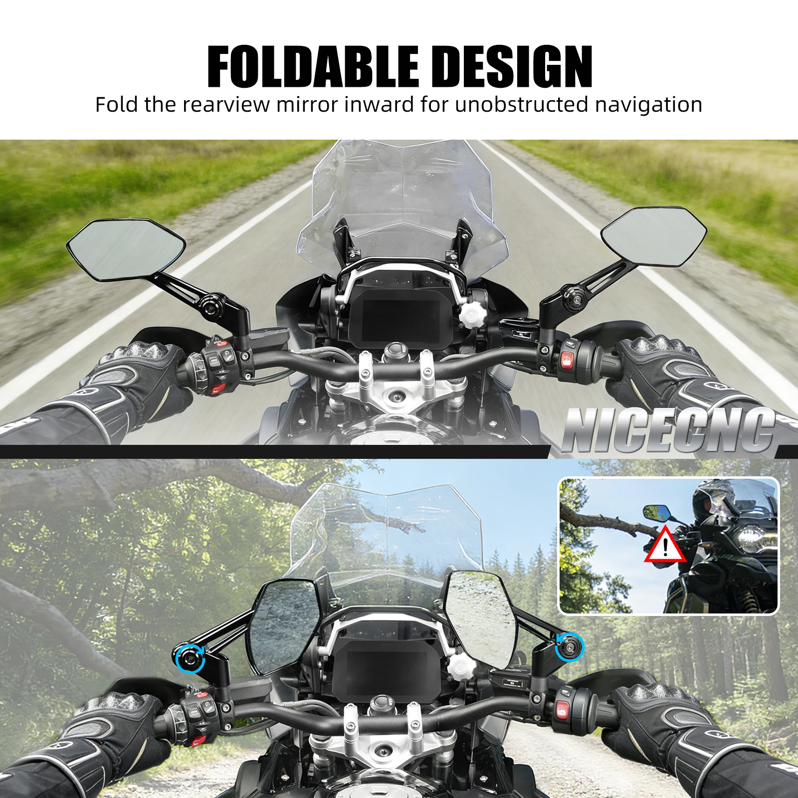 (EU-Lager) Für BMW R1250GS R1200GS R1300GS Adventure Verstellbare Klappbare Rückspiegel F650GS F800GS F850GS R1200R R1250R – Detail 3