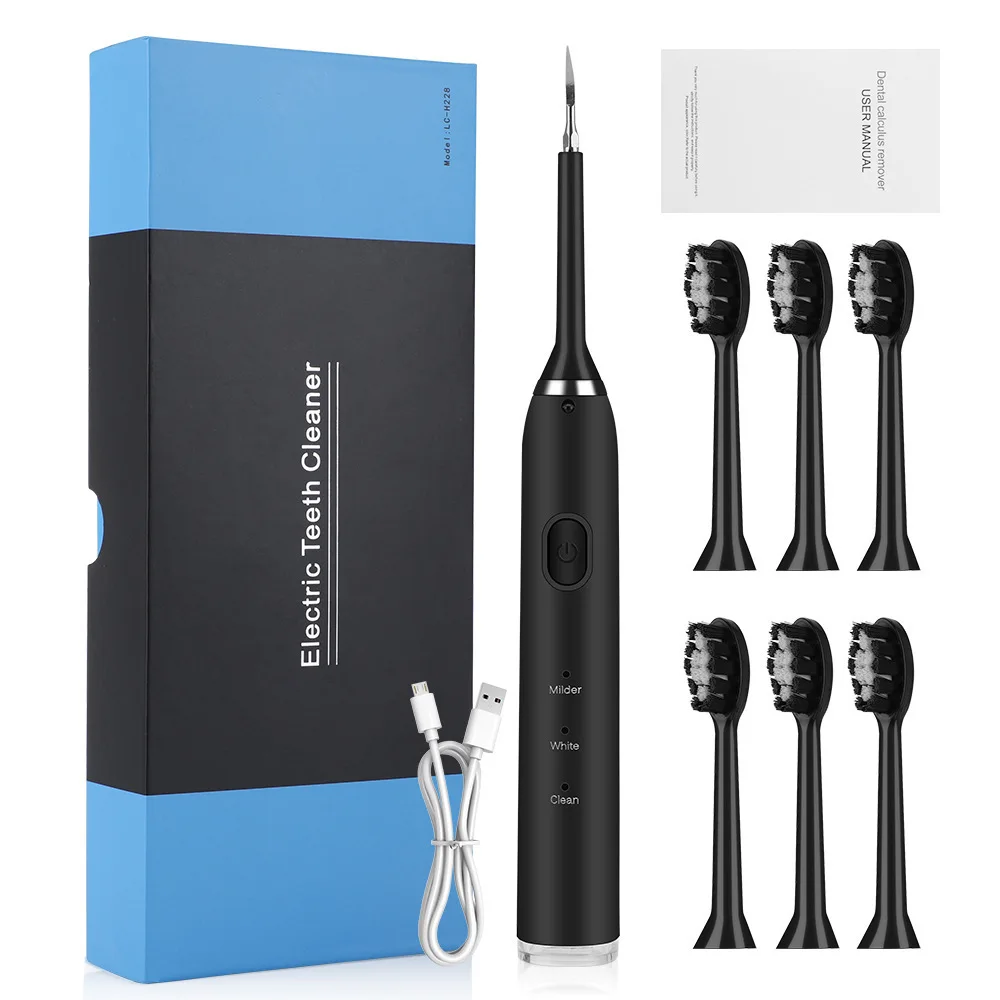 Rechargeable 7-head electric toothbrush Plastic scrub set for home dental care Dental stone cleaner