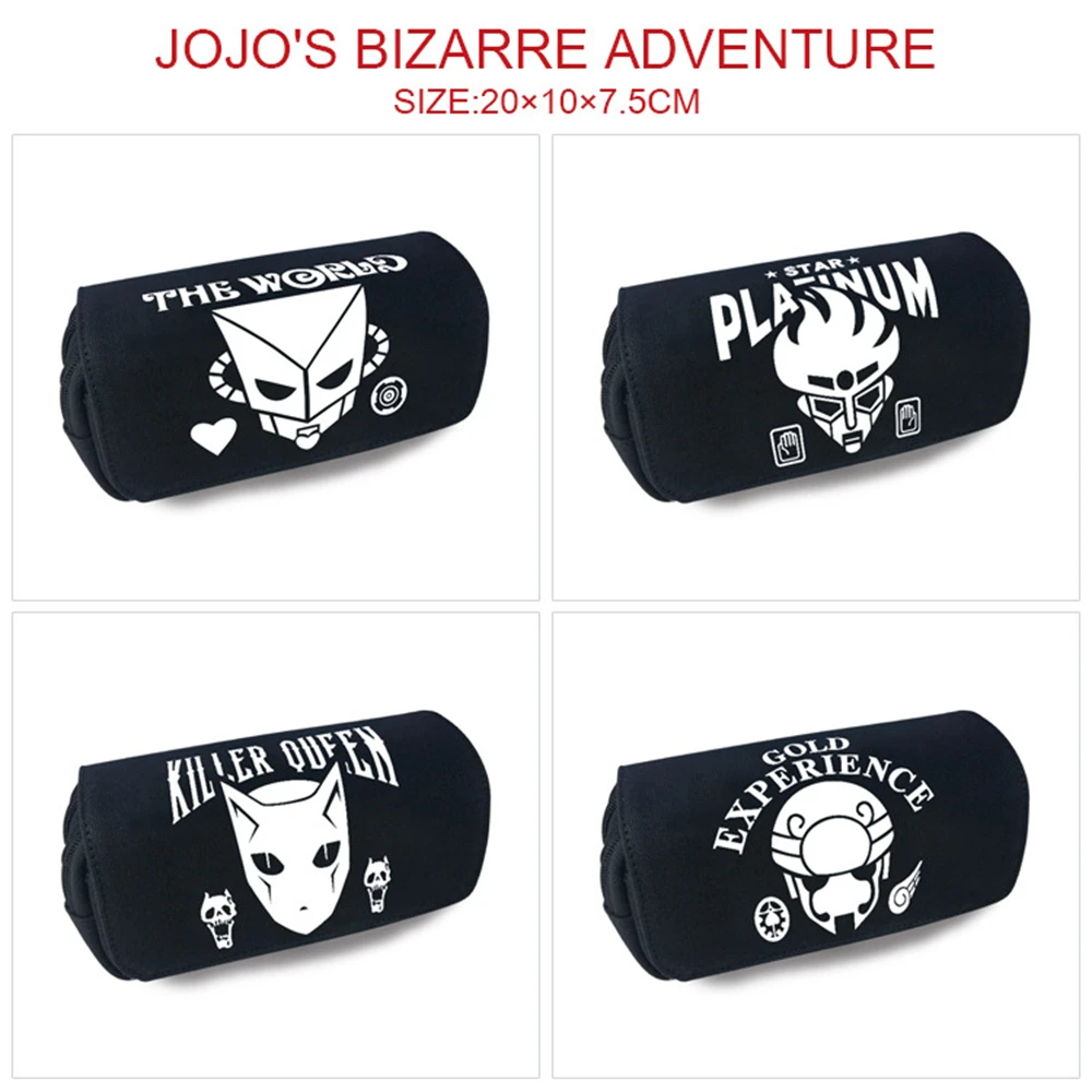 

JoJo's Bizarre Adventure Zipper Pencil Case Boys Girls Cosmetic Bag Travel Canvas Student Penbag Makeupbag Cartoon Stationery