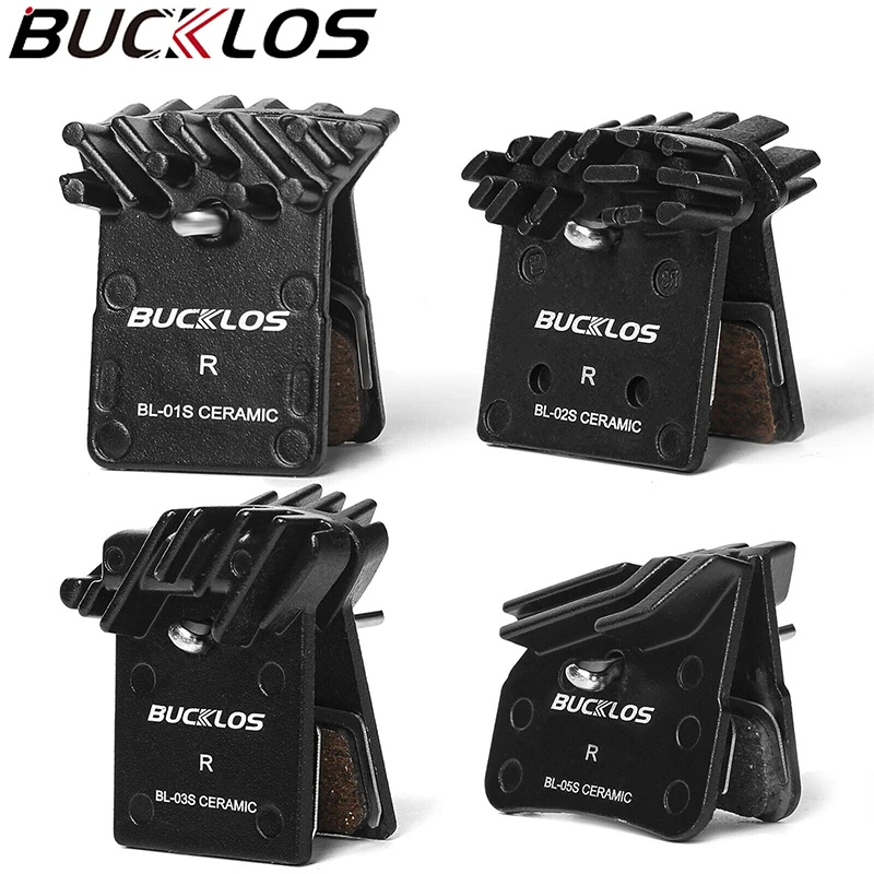 

BUCKLOS Ceramic Brake Pads W/Fin & Spring Hydraulic Brake Pads Fit Shimano L05A J04C NUTT H03A N04C Bicycle Disc Brake Pad