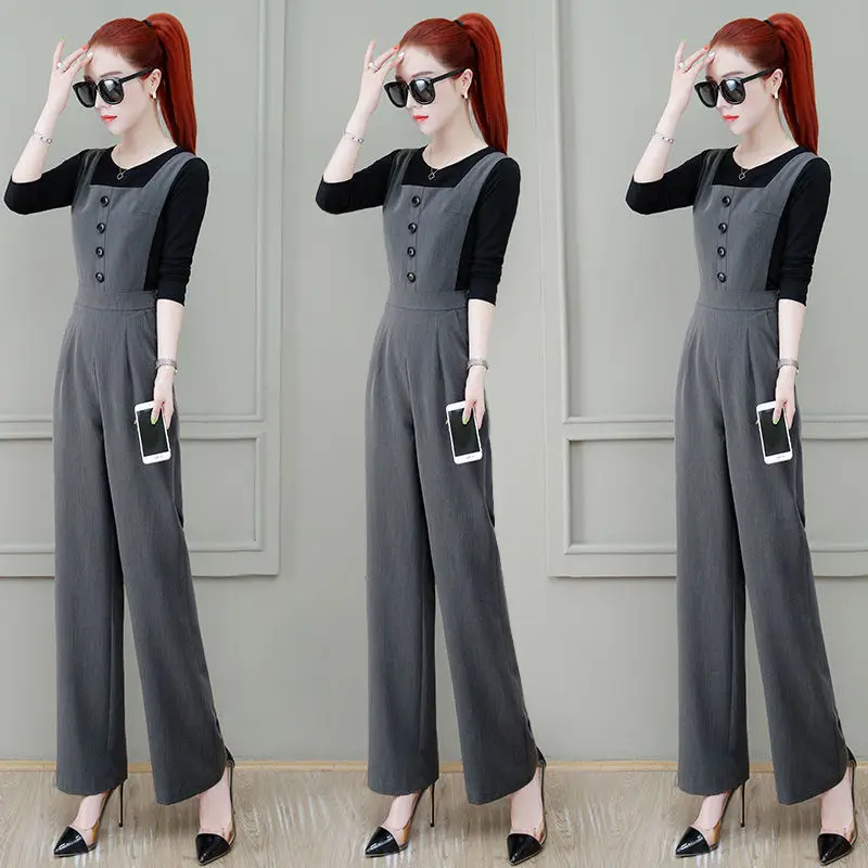 Open-Seat Pants Draping Wide Leg Suspender Pants Suit Female Invisible Zipper Outing Date Essential Artifact Sex Free Nightclub