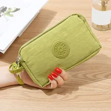 

New Arrival Women Long Wallets Fashion Canvas High Quality Card Holder Classic Female Purse Zipper Three Layers Wallet For Girls
