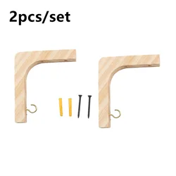 Nordic Natural Wood Wall Plant Hanger - Stylish Hanging Flower Pot Hook (2 PCS)