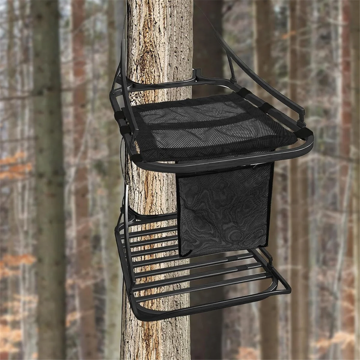BAAU Universal Tree Stand Seat Replacement with Pocket, Replacement Treestand Seat with Adjustable Strap Hunting