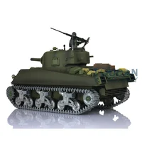 1/16 HENG LONG 7.0 Customized M4A3 Sherman RC Tank 3898 Barrel Recoil 360° Metal Airsoft Toys TH17682-SMT5 1
