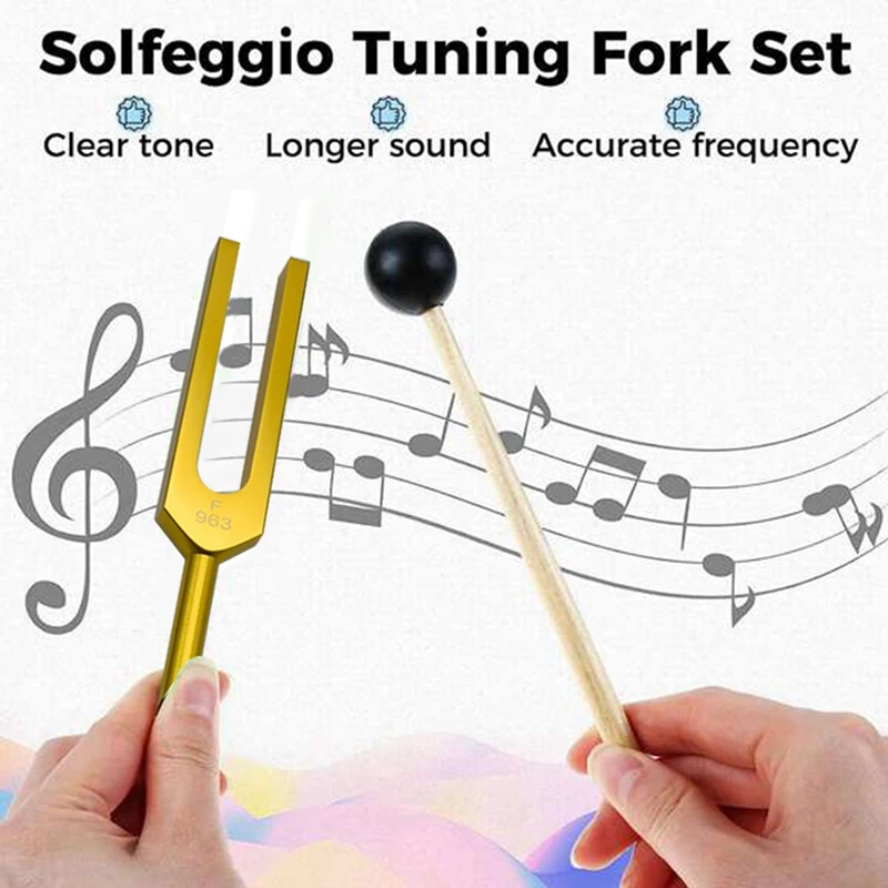 F 963HZ Tuning Fork Set, Tuning Fork For Healing Chakra Keep Body Mind And Spirit In Perfect Harmony