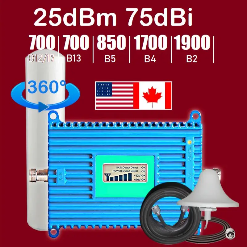 Усилитель сигнала мобильного телефона 700M Band 12 Band17 AT&ampT-mobile USA Canada Rogers усилитель