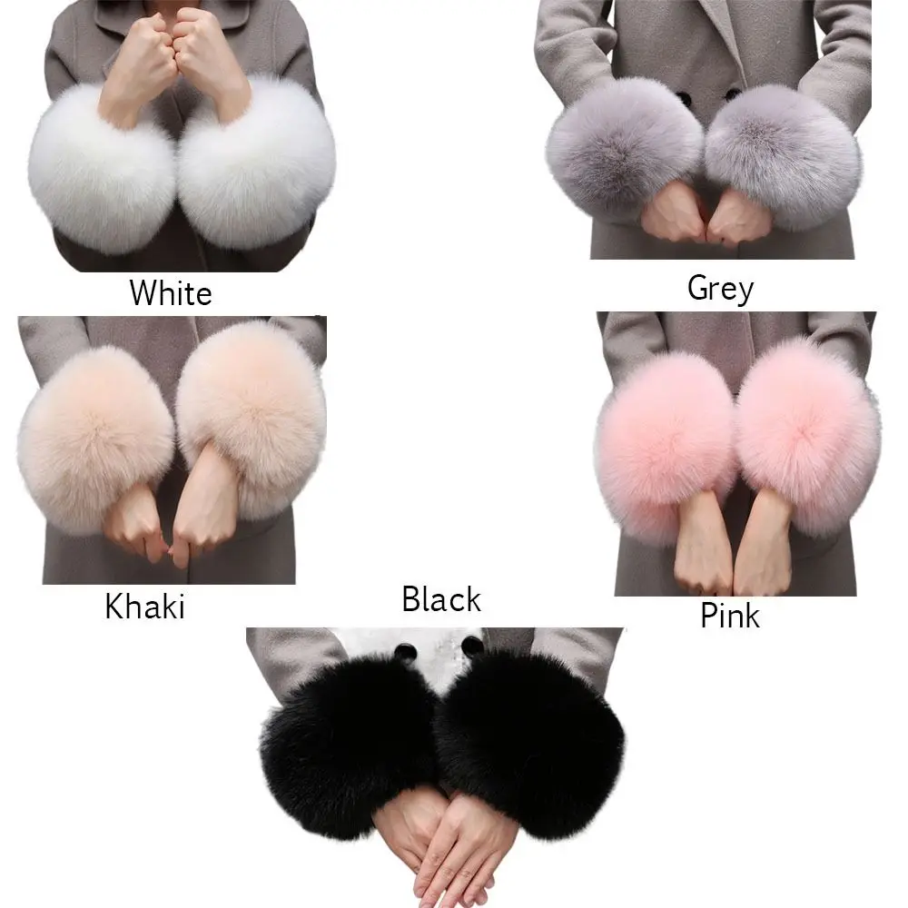 OATIPHO 2 Piezas Puños de Muñeca de Piel Sintética para Mujer