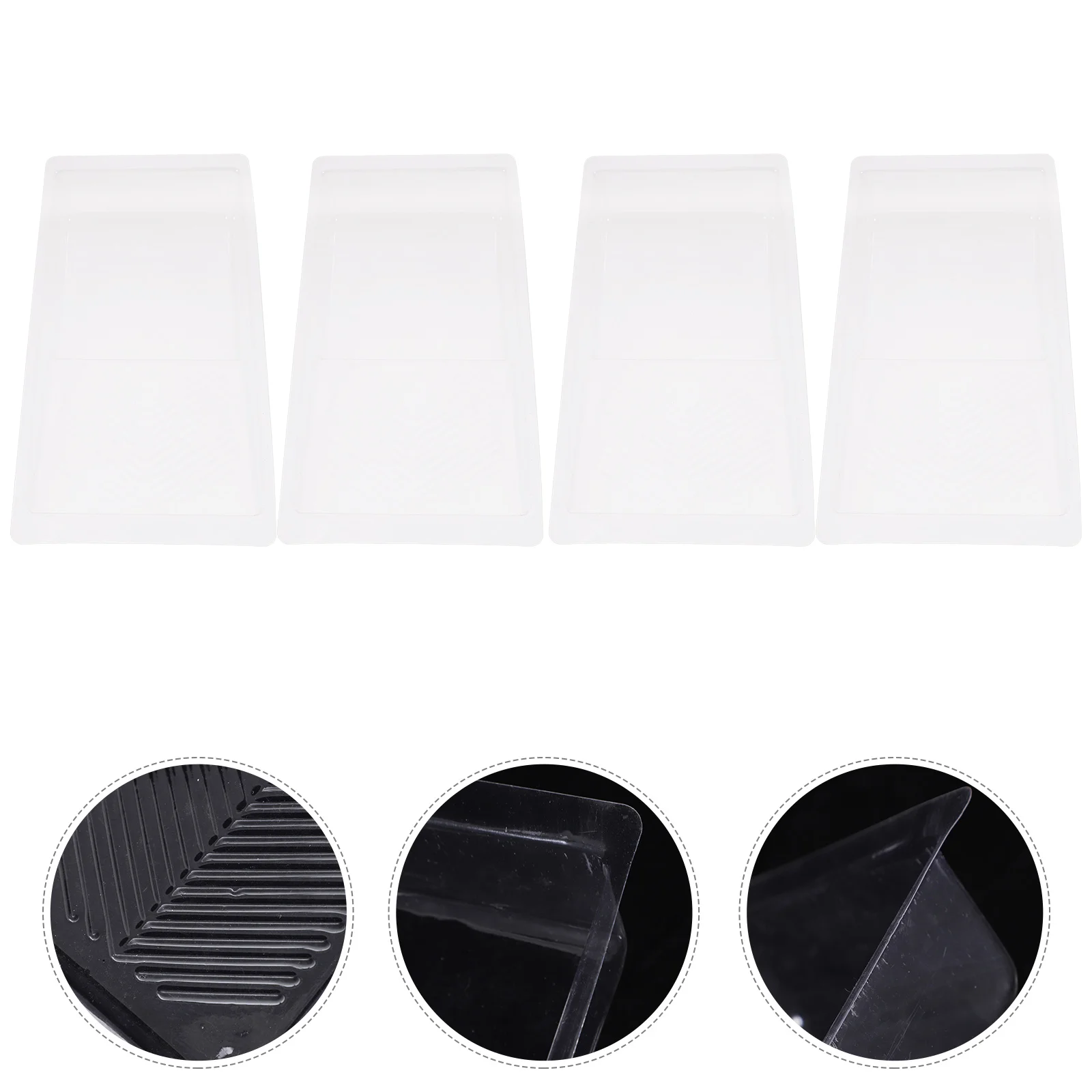 

4pcs Paint Tray Liners Clear Paint Trays Reusable Paint Tray Accessories(4 inches)