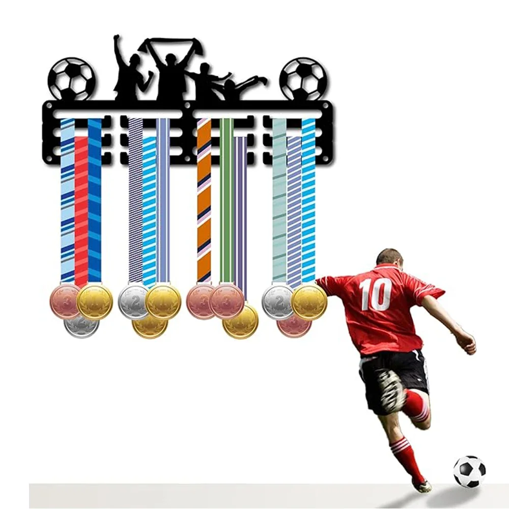 1pc Football/Running Medal Hanger Display Stand for Wall Home Badge Competition Gymnastics Swimming Medal Winner Iron Art display stand medal hanger display