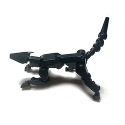 Flexible Shapeshift Robot and Dog Figurine Set - Imaginative Play Toys (Black)