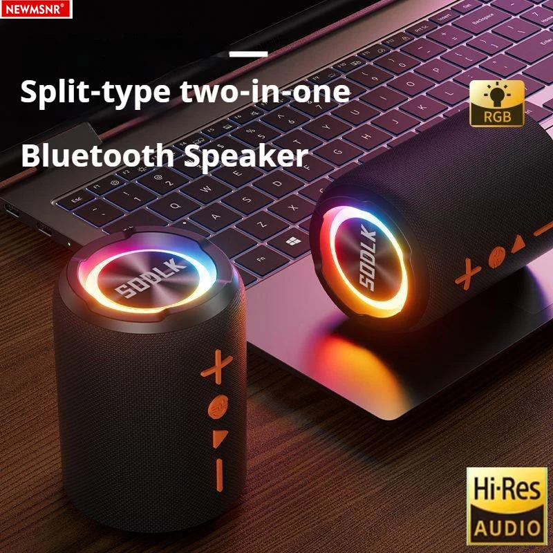 Shock Bass Bluetooth Speaker RGB Colorful Light Show 9D Surround Sound Wireless Portable Boombox For Home Outdoor And Karaoke