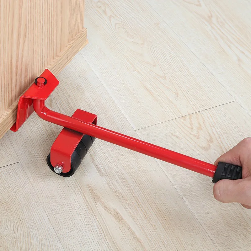 Set di Rulli per Spostamento Mobili, Attrezzo per Sollevamento e Trasporto, Barra con Ruote per Spostare Oggetti Pesanti, Dispositivo Manuale - immagine 3