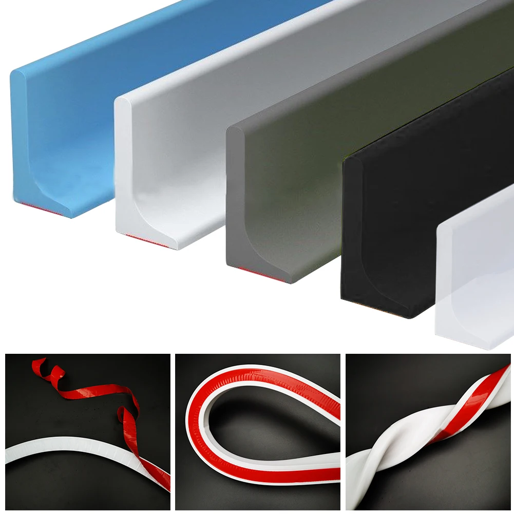 

Bathroom Retention Water Barrier Strip 50cm/100cm/200cm/300cm Dry &Wet Separation Silicone Seal Strip Wet Separation Blocker