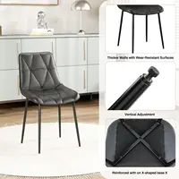 2/4 комплекта обеденных стульев, стул с мягкой обивкой из искусственной кожи, обеденный стул с металлическим каркасом для кухни, гостиной, офиса, спальни — изображение 4