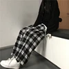 Oversize Women Sweatpants Fashion Black Plaid Casual Pants Baggy Elastic Waist Pockets Student Unisex Hip Hop Loose Trousers 5
