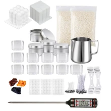 

1 Set Candle Making Kit Pouring Pot Wicks Sticker DIY Candle Fixator Craft Tools DIY Handmade Candle Set With Cotton Core Holder