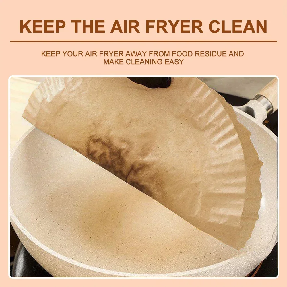 Disposable Air Fryers Parchment Paper Liner Oil-proof Water-proof Paper Tray Non-Stick Baking Mat for Oven AirFryers Accessories