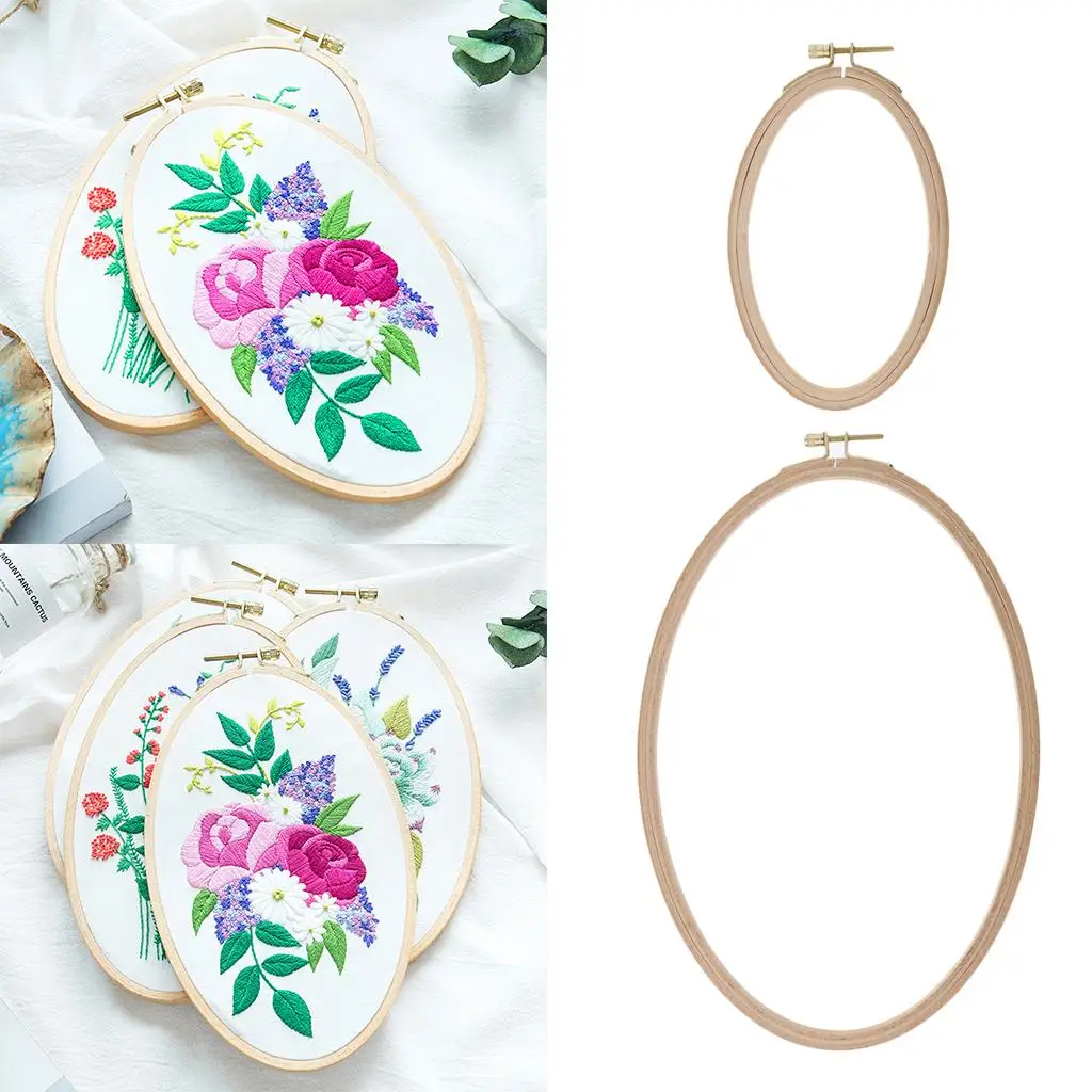 6x 4 inch Beech Wooden Embroidery Oval Hoop for stitching & embroidery  Beechwood with brass screw Embroidery Art Fra - AliExpress