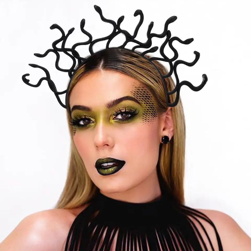Copricapo Medusa Serpente Per Donna – Fascia Per Capelli Con Serpenti, Accessorio Per Halloween, Carnevale E Cosplay