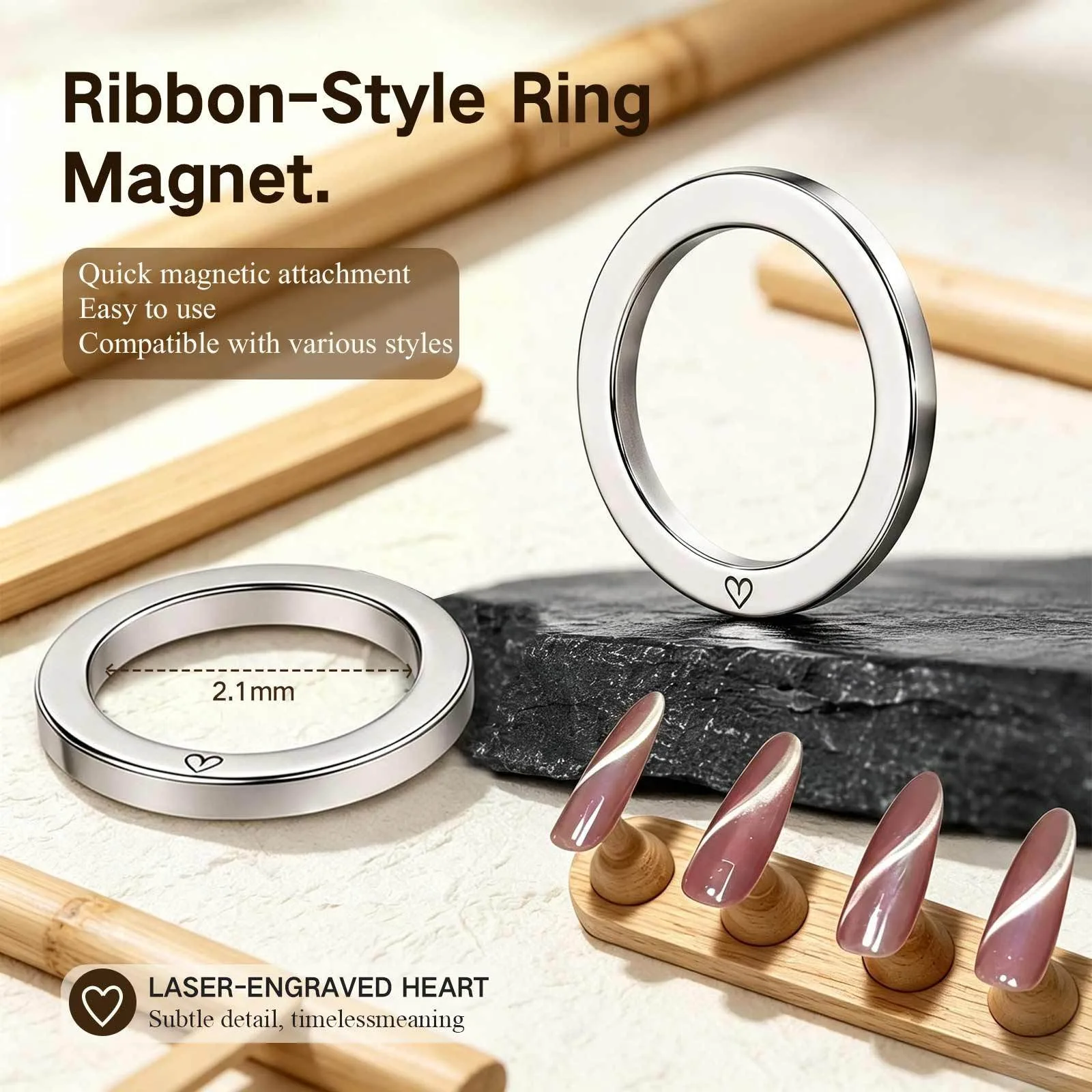 Circular Magnet Wand for Ribbon Nail Art – Easy-to-Use Manicure Accessory