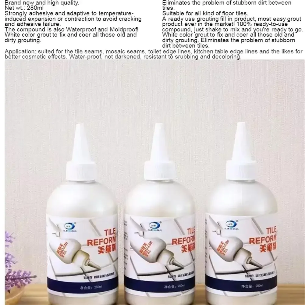 Tile Gap Filler Tile Gap Sealer Ceramic Repair Agent Tile Repair Kit Tile Repair Cream 150ML Seam Beauty Agent Tile Gap Refill Agent Grouting Fill Tile Glue Sealer Repair Porcelain Ceramic Glue Waterproof