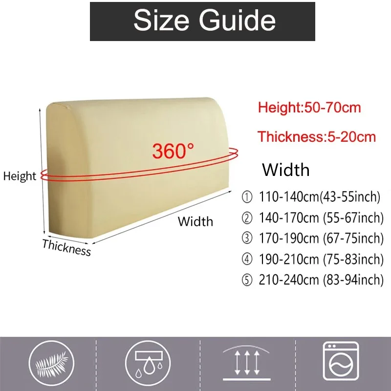 Dustproof Bed Cover Soft Touch Headboard Cover Back Protection Elastic All Inclusive Fashionable Home Supplies Bed Headboard