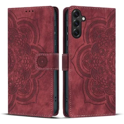 Mandala Flower Leather Wallet Flip Case with Phone Stand and Book Cover Design - Galaxy S20 FE (RD)