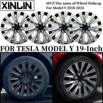 4PCS Wheel Hubcaps 19 Inch Wheel Cover Performance Replacement Wheel Cap Full Rim Cover Accessories For Tesla Model Y 2018-2024 1