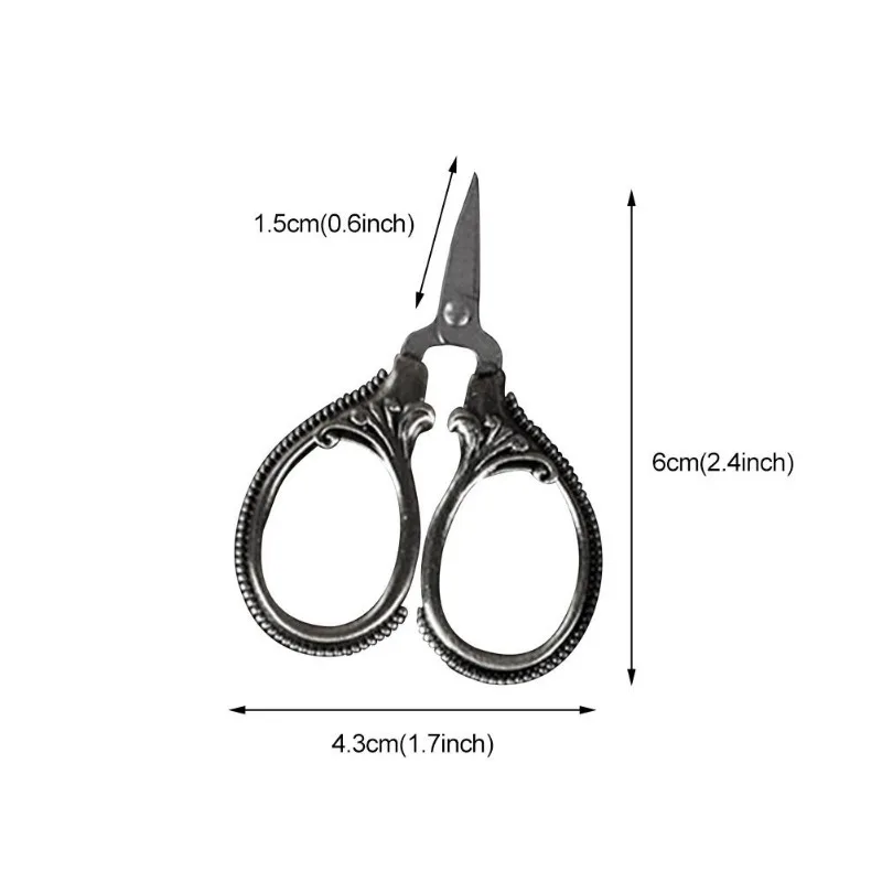 Sewing Scissors 1Pc Mini Stainless Steel Retro Pocket Thread Cutter Embroidery
