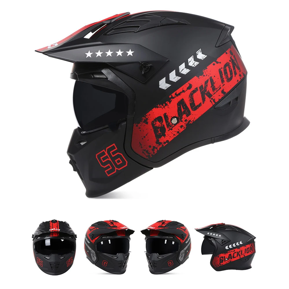 

DOT Approved Personalized Streetfighter Full Face Motorcycle Helmet High Quality Detachable Chin Motocross Racing Capacete Moto