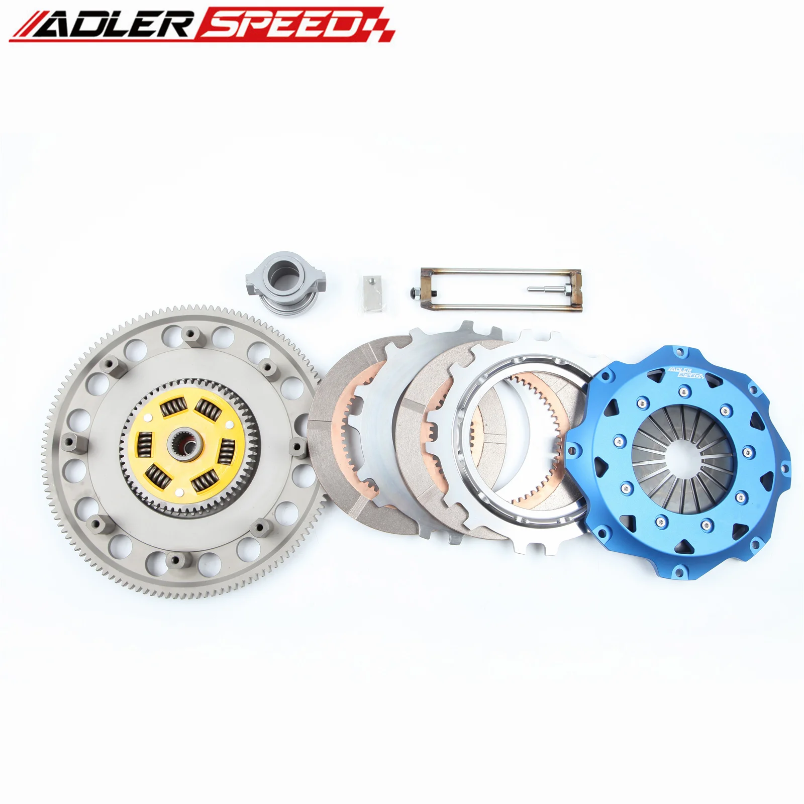 ADLERSPEED 8.5인치(215mm) 스프링 클러치 트윈 디스크 키트/레이싱 클러치 (스바루 WRX STI /레거시 GT 스펙 B 2.5L EJ257 6단 변속기 2004-2018년)