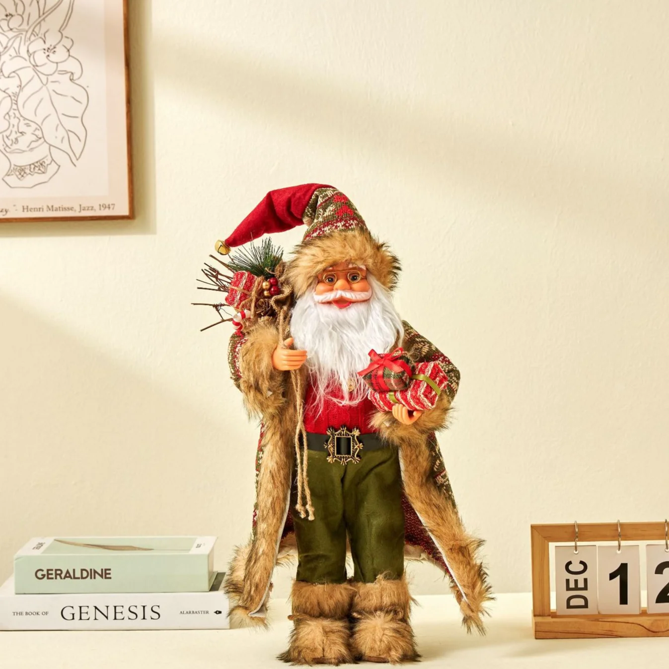 thumbnail image 1 of Figura decorativa de Papá Noel de 30/45/60 cm, adorno de mesa de Navidad, decoración de la habitación del hogar, alta calidad, trabajo exquisito, 1 of 5