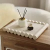 Natural Travertine Square Tray Wave Edge Design Ornament Creative Home Bathroom Desktop Cosmetics Jewelry Fruit Tray Decoration 2