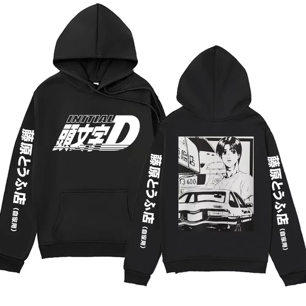 2026년 신상 가을/겨울 애니메이션 이니셜 D AE86 후드티 하치로쿠 시프트 드리프트 프린트 후드티 보온